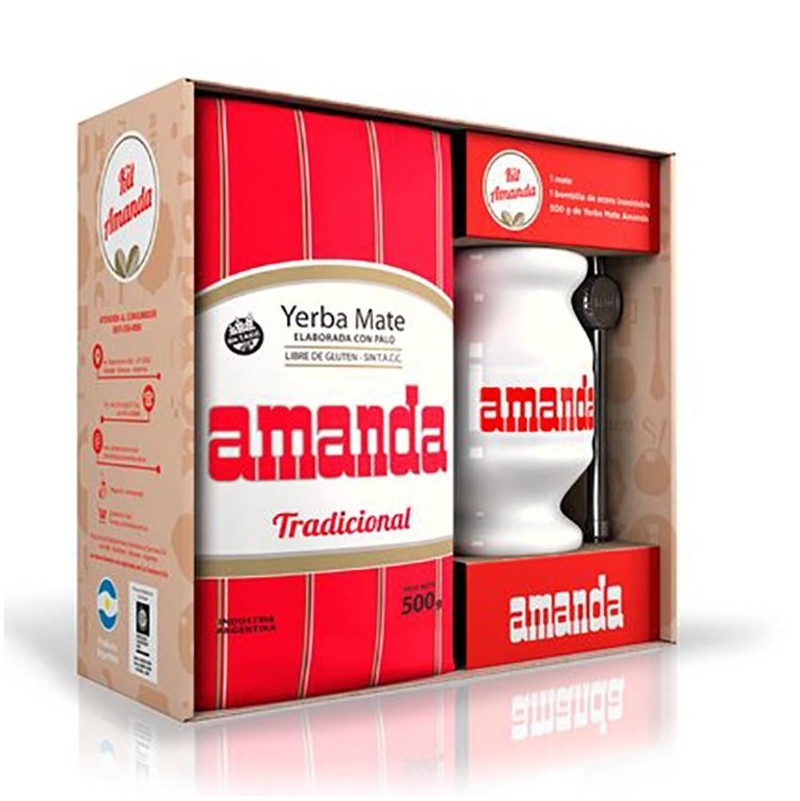 Yerba Mate Amanda Kit + Bombilla + Mate